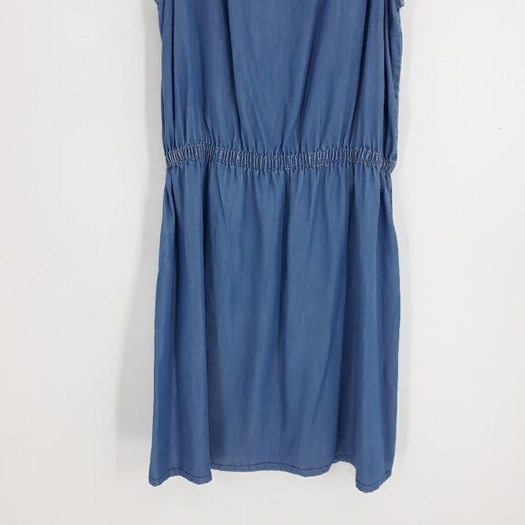 Style & Co. Mini Dress Size M Chambray Sleeveless Scoop Neck Elastic Waist - Picture 8 of 9